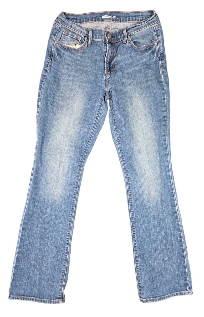 Old Navy Curvy Boot Cut Blue Jeans Size 6 Denim Casual Thigh Fade 28x31 Actual